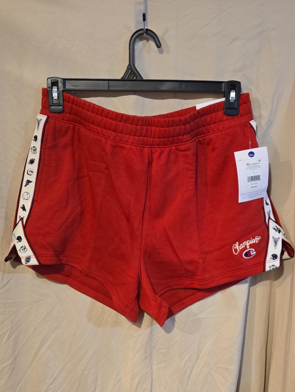 Champion Red Women's Athletic Shorts with Side Detailing